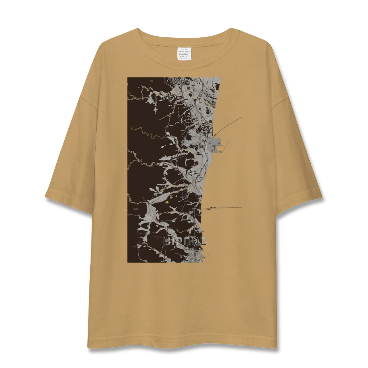 【広野(福島県)】地図柄ビッグシルエットTシャツ