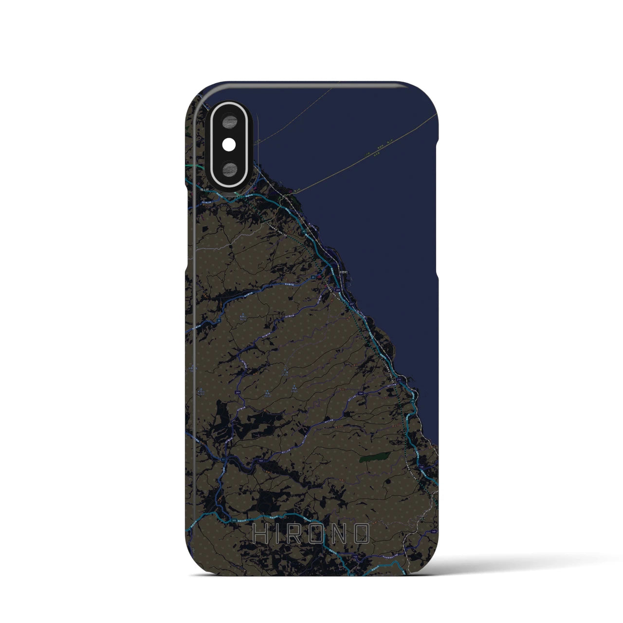 【洋野(岩手県)】地図柄iPhoneケース(バックカバータイプ)