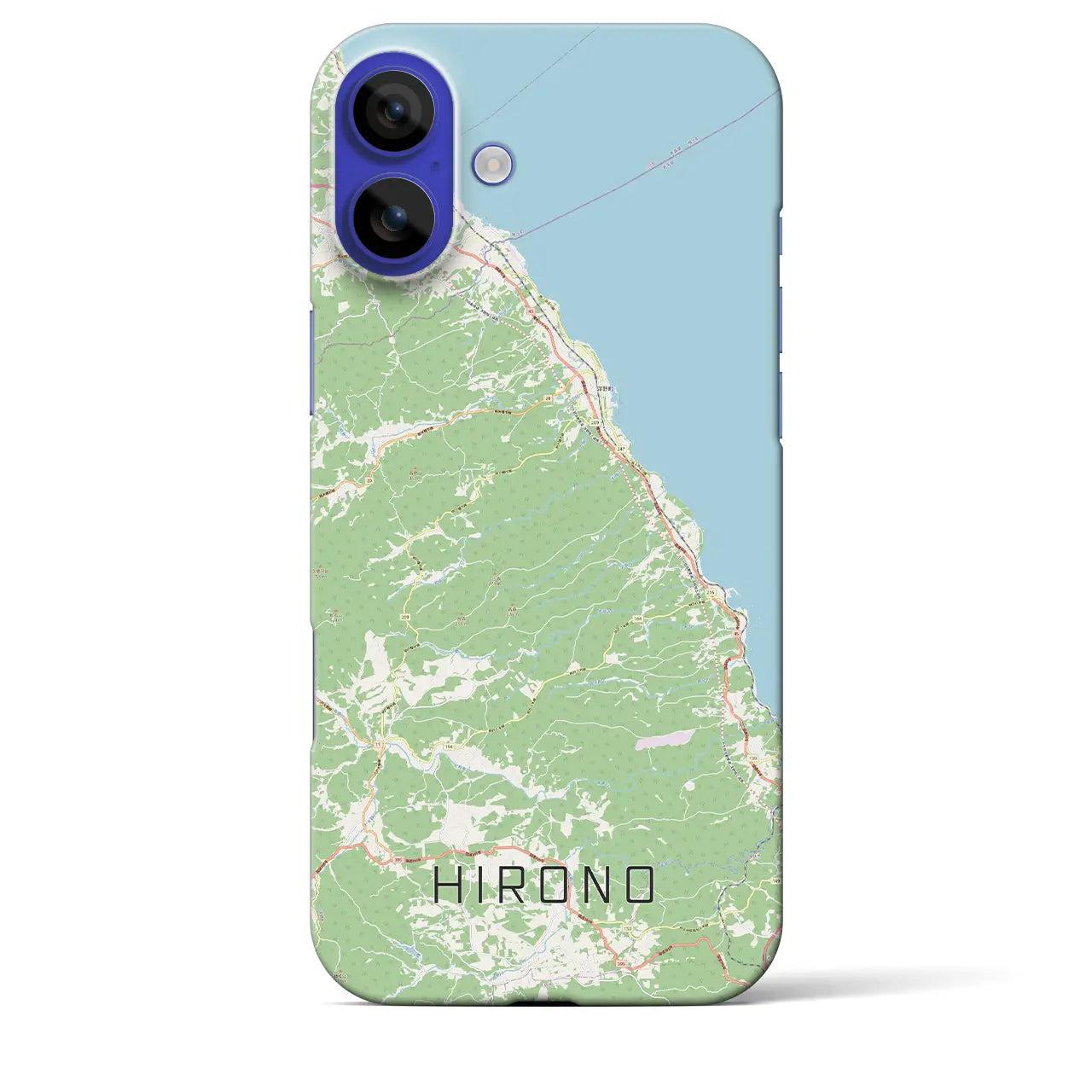 【洋野(岩手県)】地図柄iPhoneケース(バックカバータイプ)ナチュラル・iPhone 16 Pro Max 用