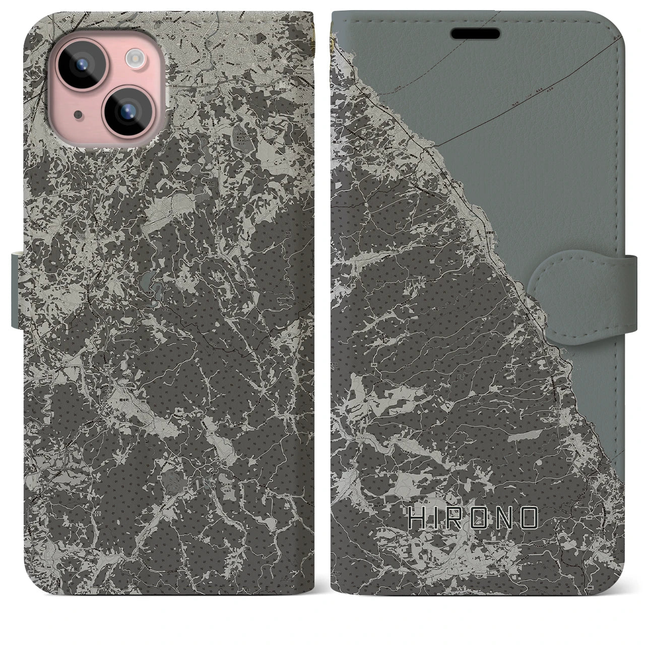 【洋野(岩手県)】地図柄iPhoneケース(手帳タイプ)