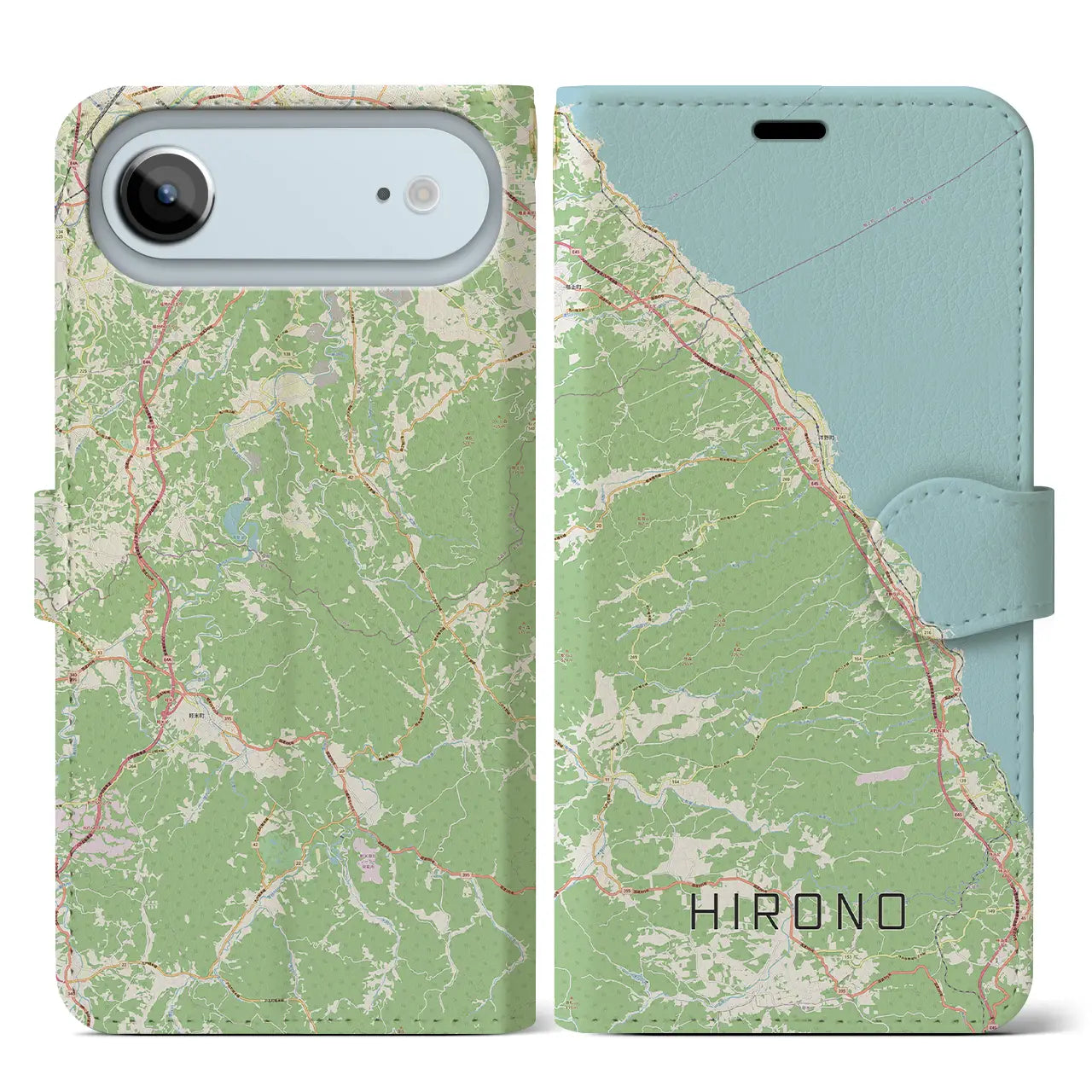 【洋野(岩手県)】地図柄iPhoneケース(手帳タイプ)