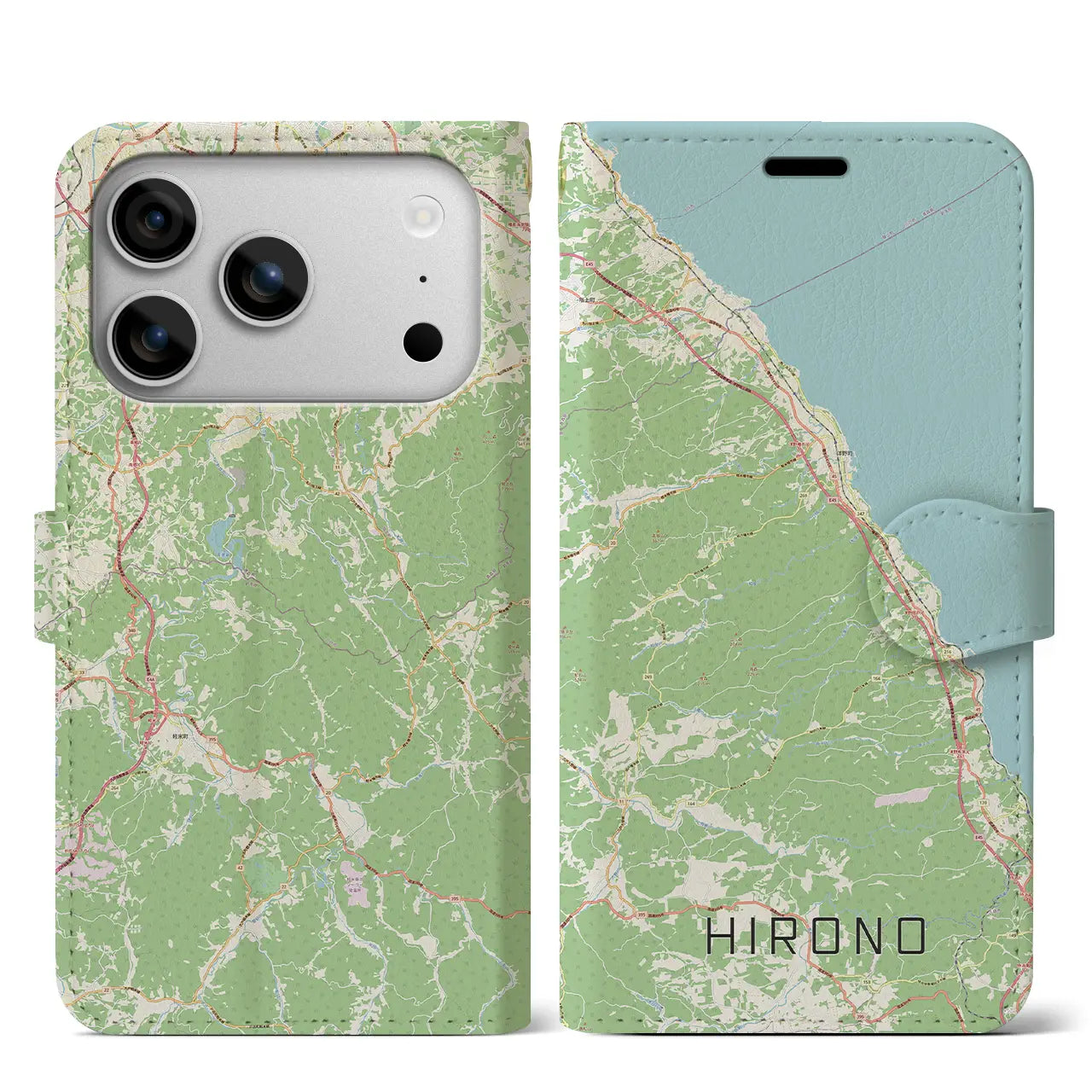 【洋野(岩手県)】地図柄iPhoneケース(手帳タイプ)