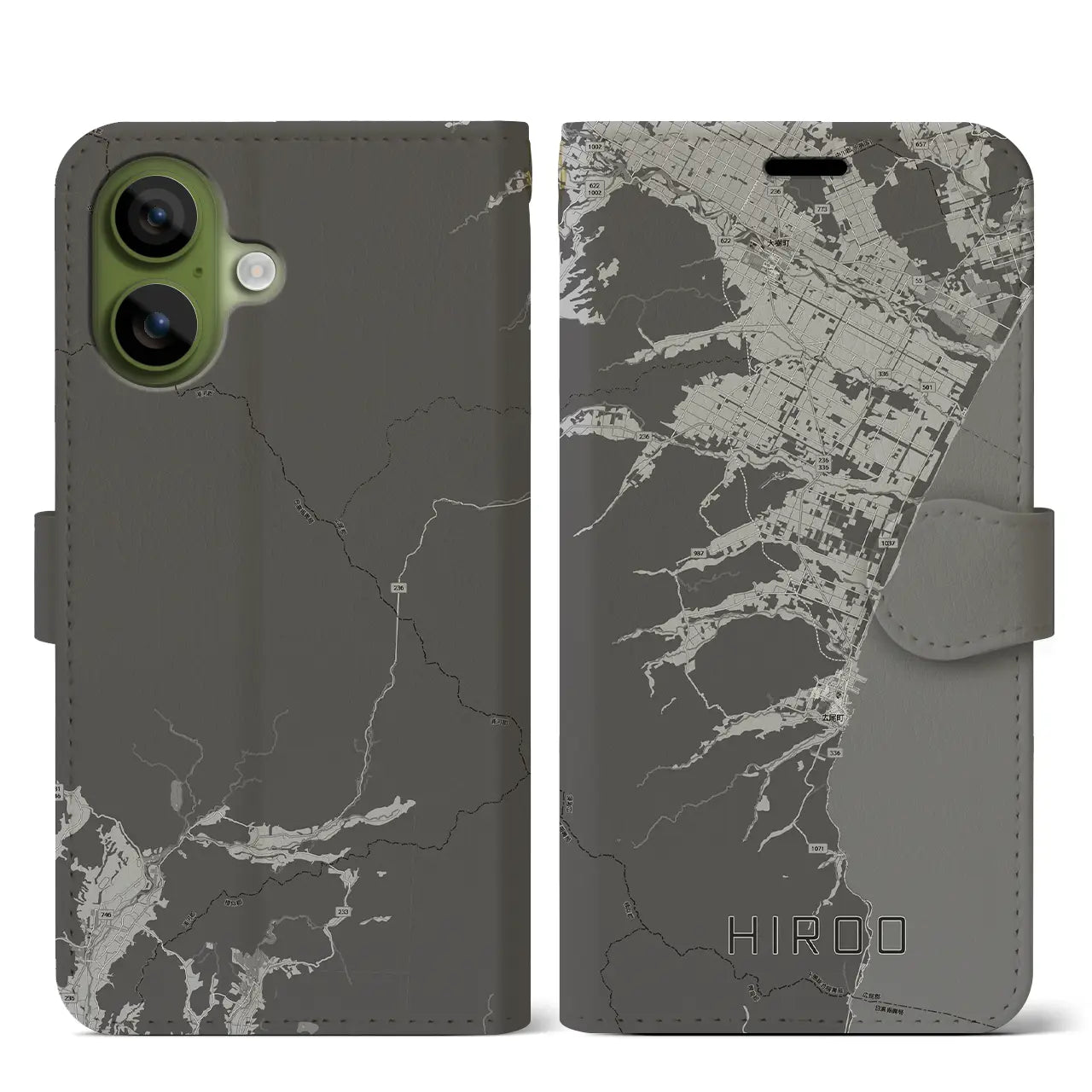 【広尾(北海道)】地図柄iPhoneケース(手帳タイプ)