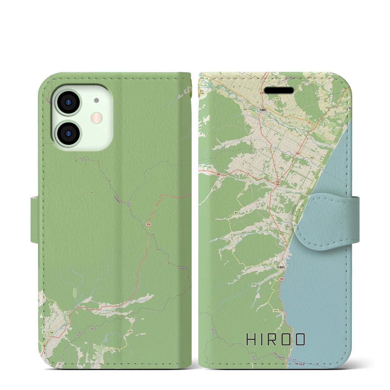 【広尾(北海道)】地図柄iPhoneケース(手帳タイプ)
