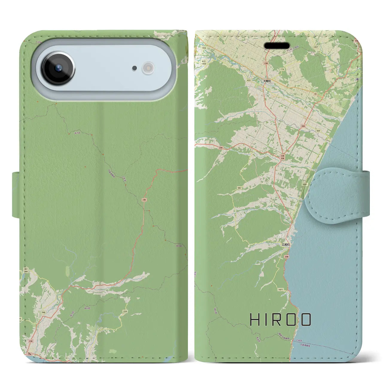 【広尾(北海道)】地図柄iPhoneケース(手帳タイプ)