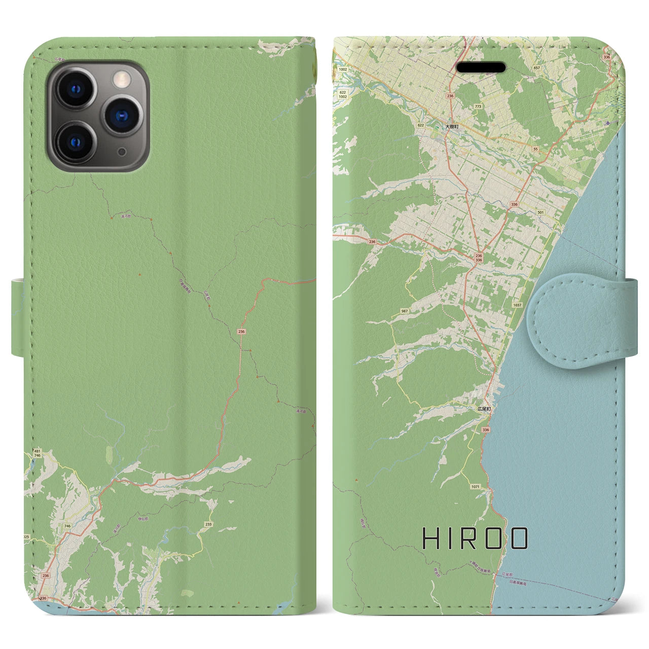 【広尾(北海道)】地図柄iPhoneケース(手帳タイプ)