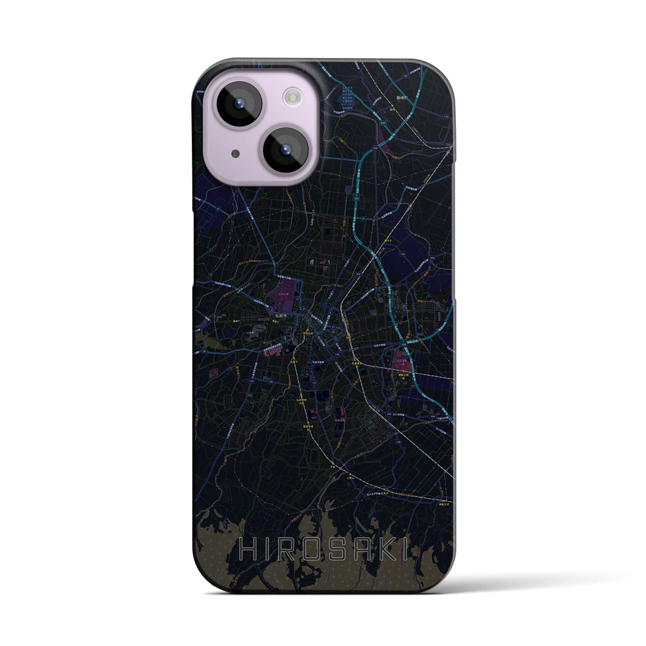 【弘前(青森県)】地図柄iPhoneケース(バックカバータイプ)