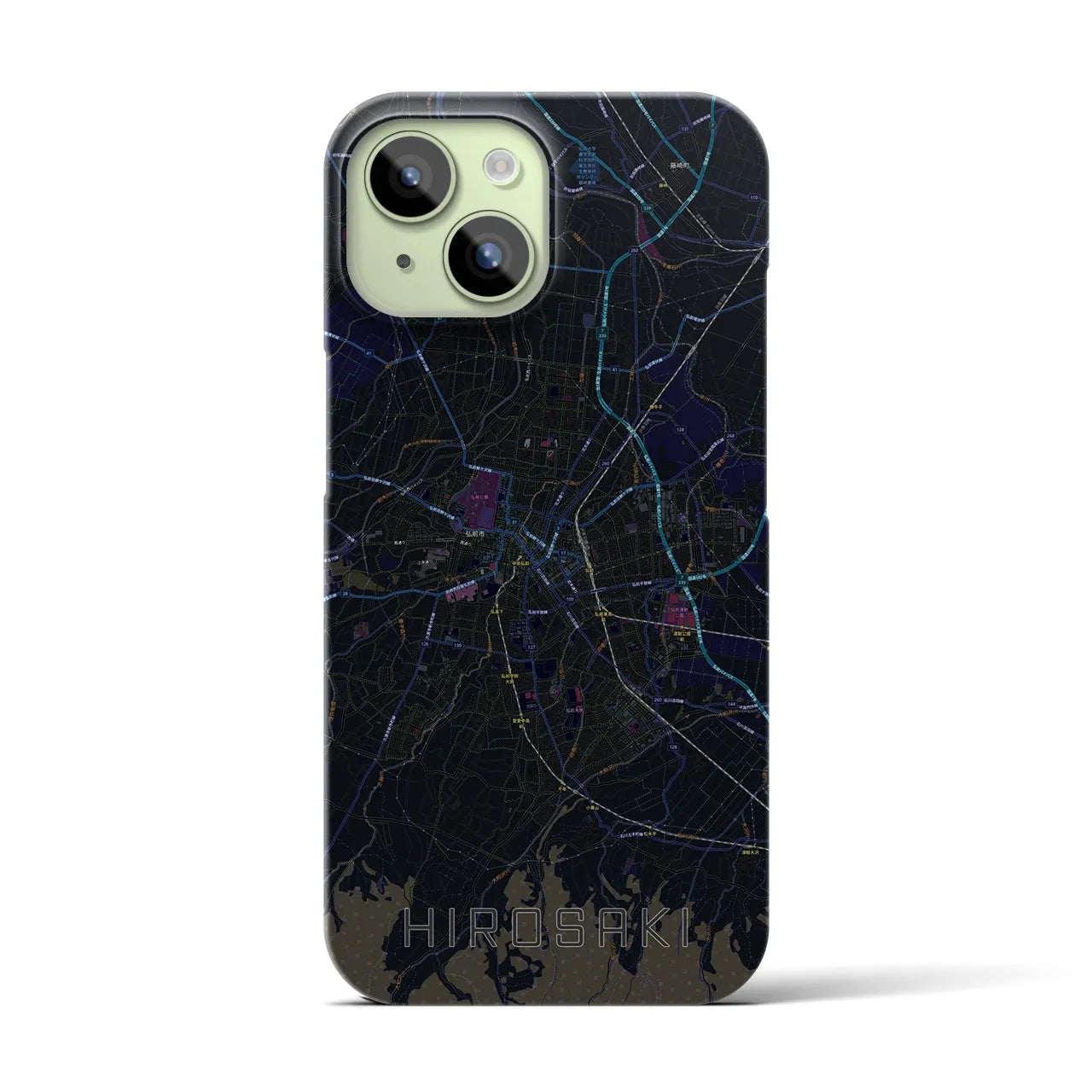 【弘前(青森県)】地図柄iPhoneケース(バックカバータイプ)