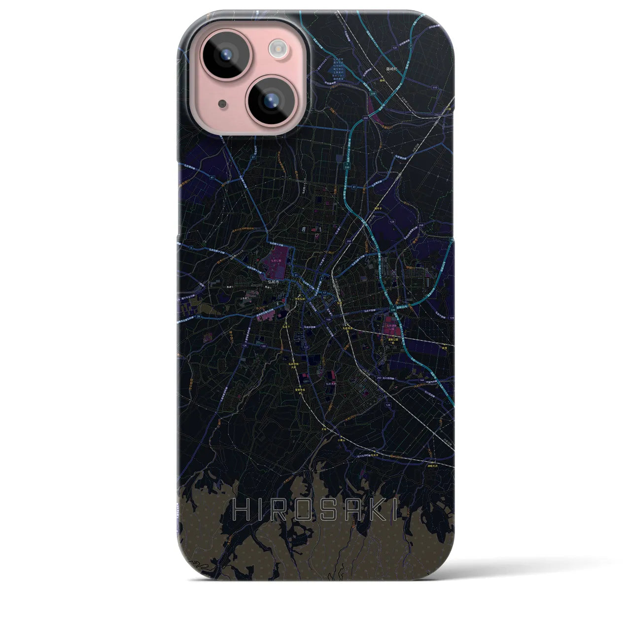 【弘前(青森県)】地図柄iPhoneケース(バックカバータイプ)
