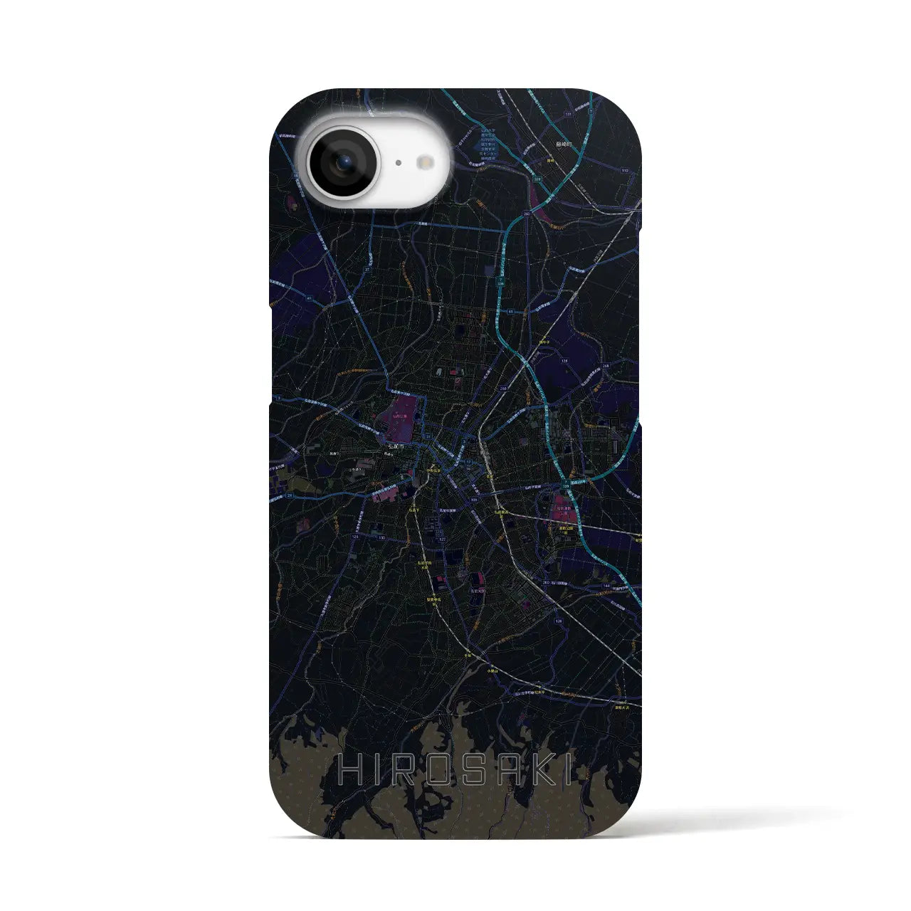 【弘前(青森県)】地図柄iPhoneケース(バックカバータイプ)
