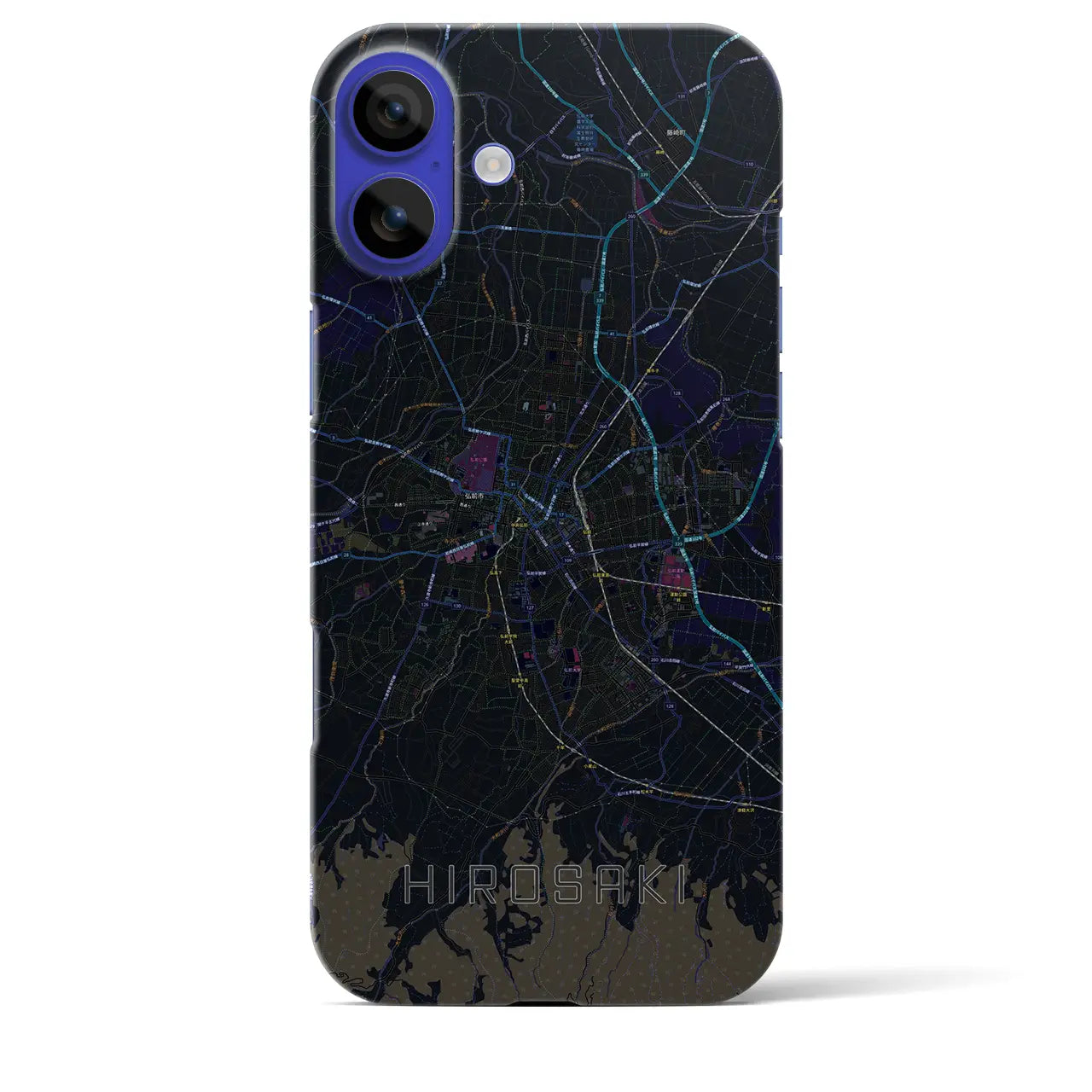 【弘前(青森県)】地図柄iPhoneケース(バックカバータイプ)