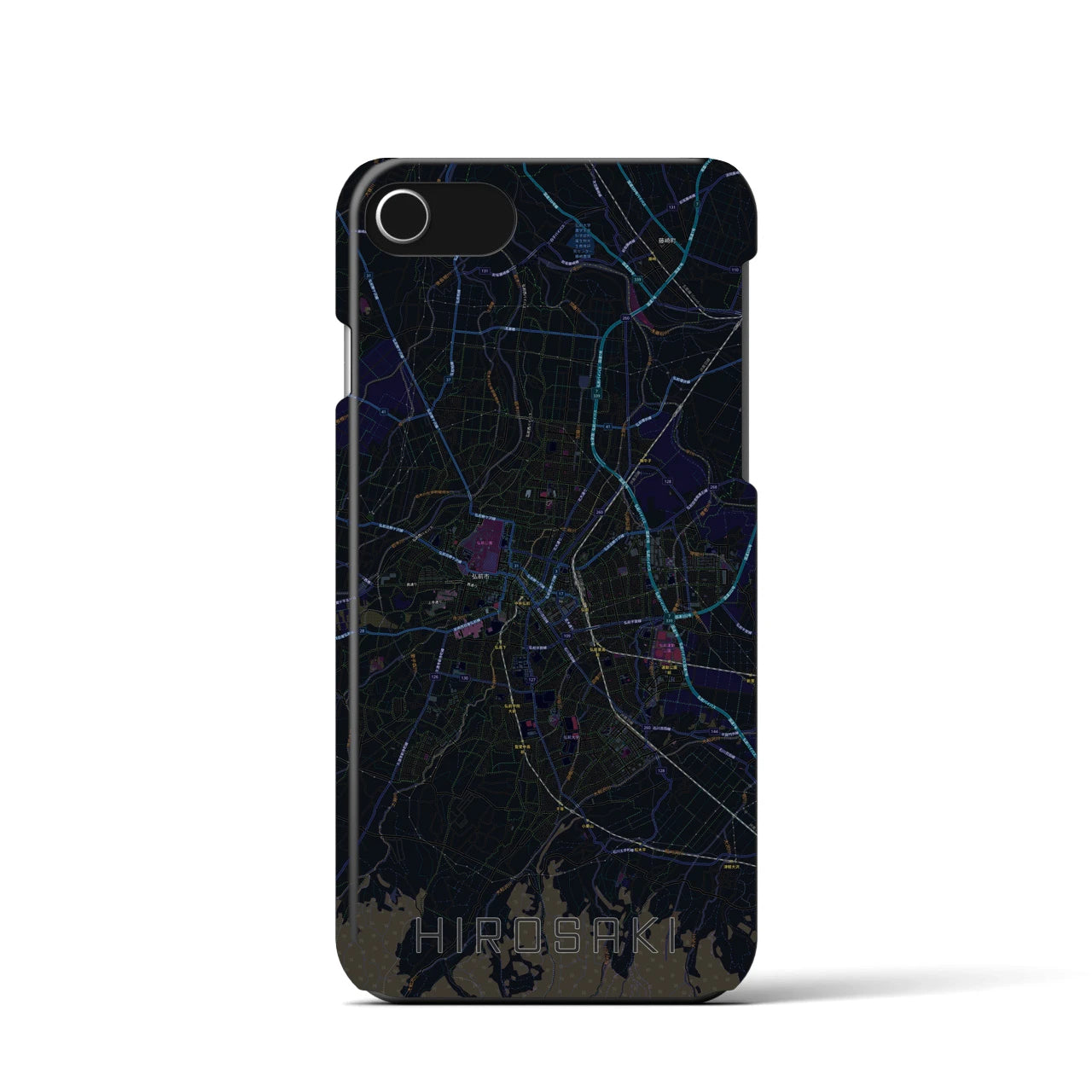 【弘前(青森県)】地図柄iPhoneケース(バックカバータイプ)