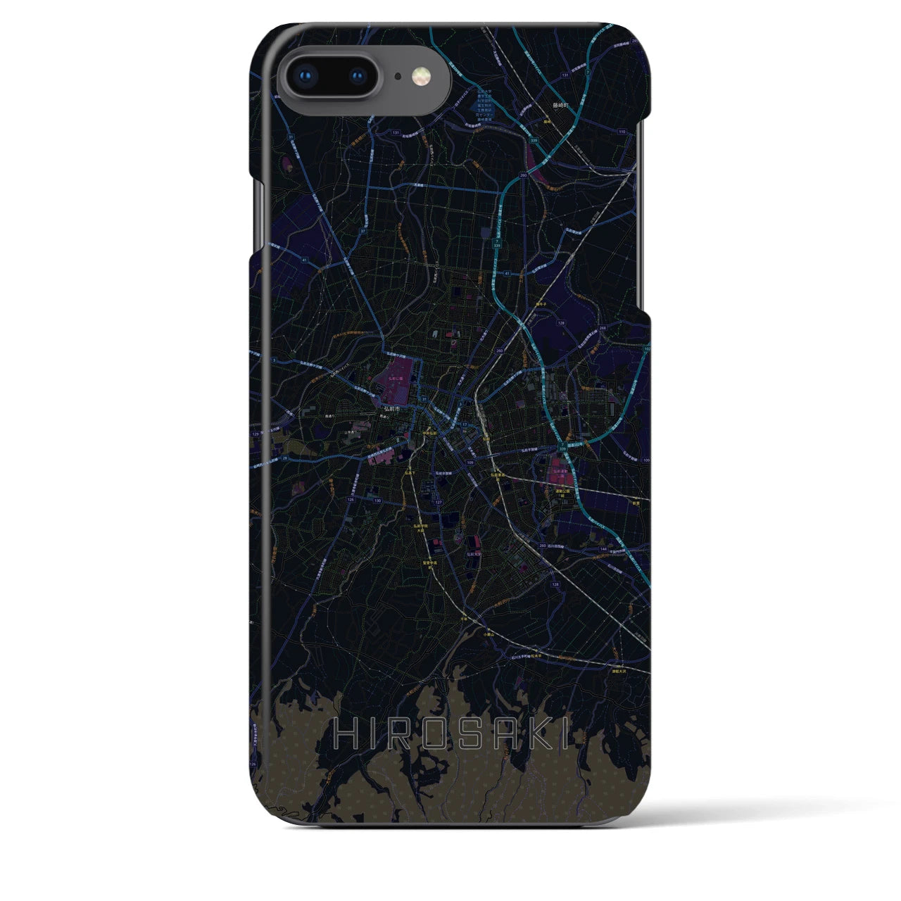 【弘前(青森県)】地図柄iPhoneケース(バックカバータイプ)