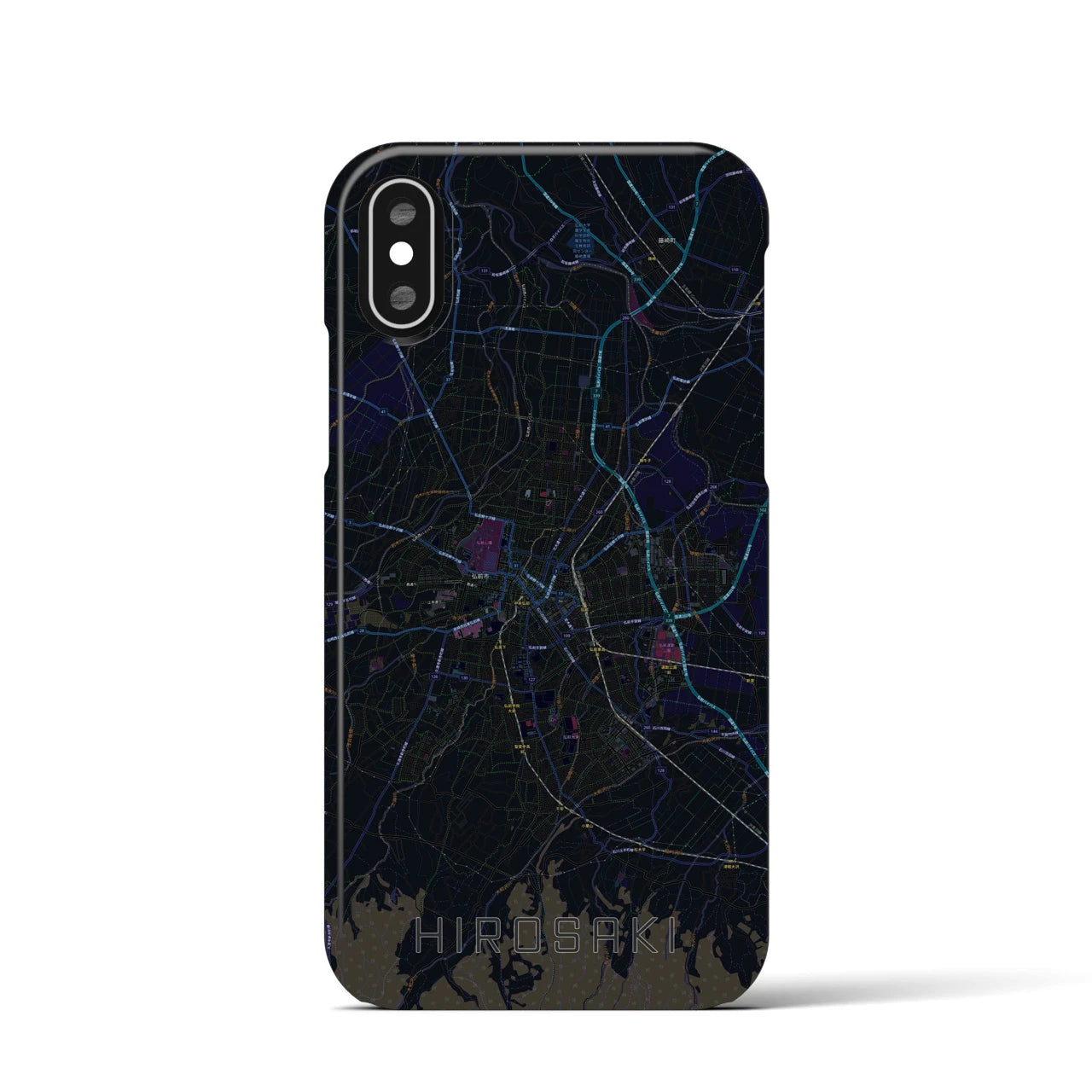 【弘前(青森県)】地図柄iPhoneケース(バックカバータイプ)