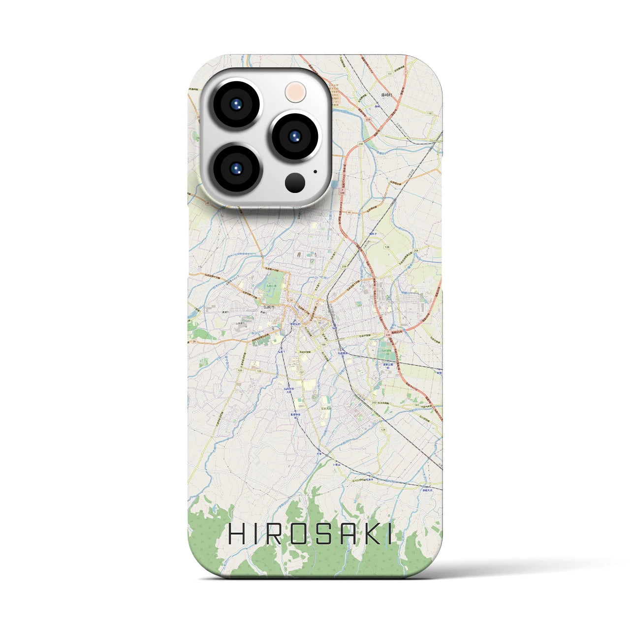 【弘前(青森県)】地図柄iPhoneケース(バックカバータイプ)