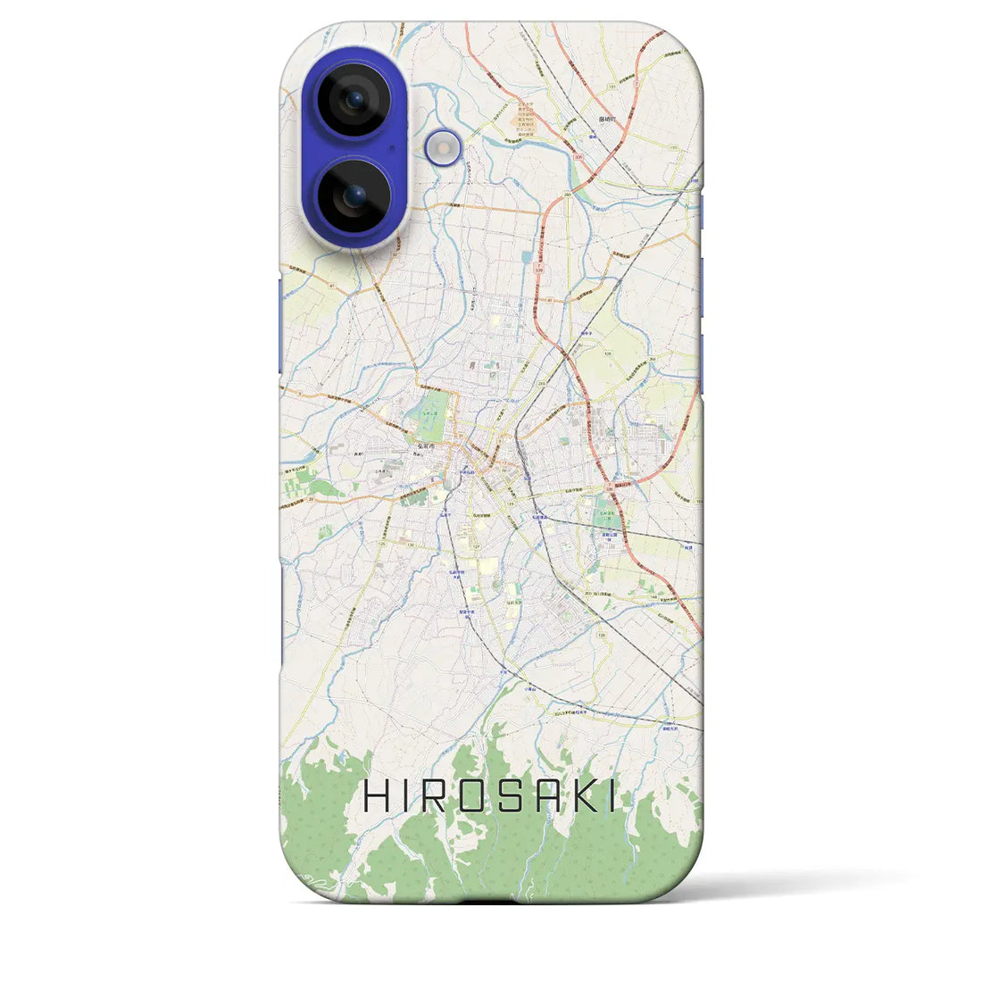 【弘前(青森県)】地図柄iPhoneケース(バックカバータイプ)ナチュラル・iPhone 16 Pro Max 用