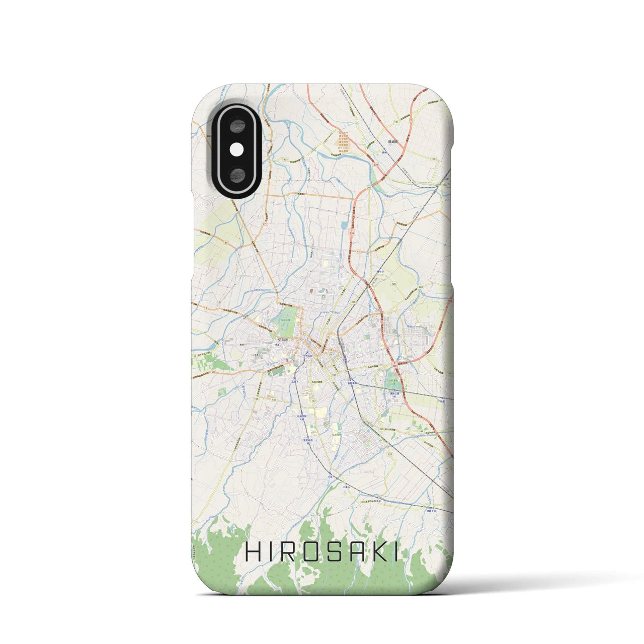 【弘前(青森県)】地図柄iPhoneケース(バックカバータイプ)