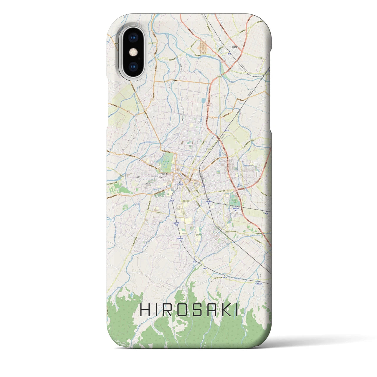 【弘前(青森県)】地図柄iPhoneケース(バックカバータイプ)