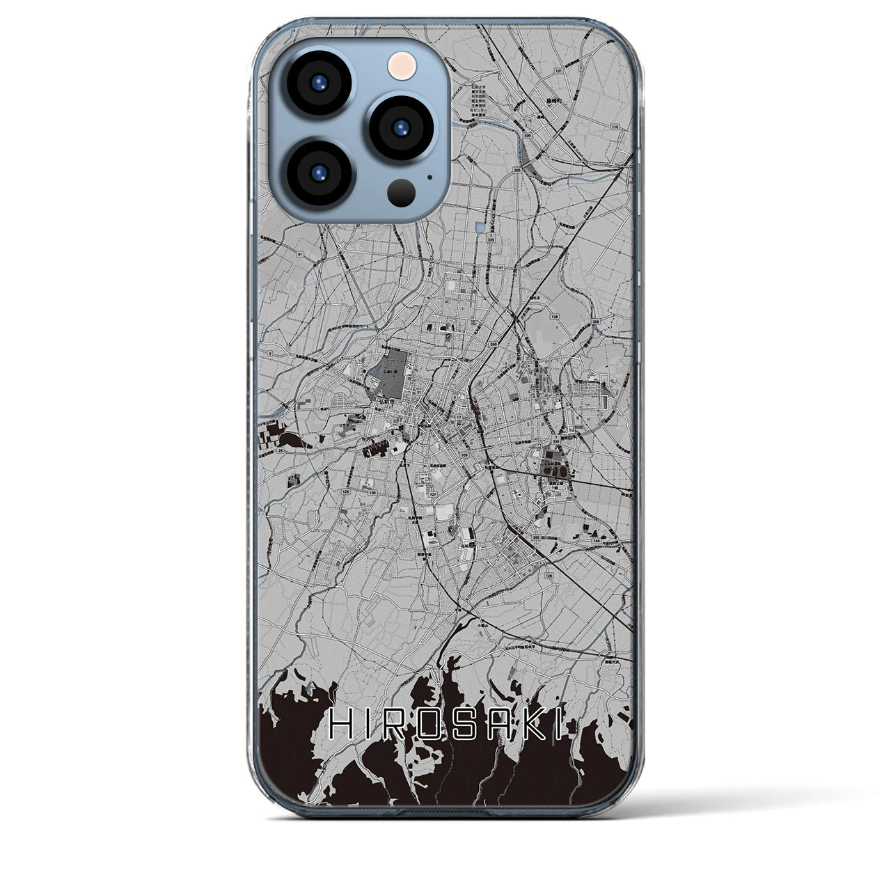 【弘前(青森県)】地図柄iPhoneケース(クリアタイプ)