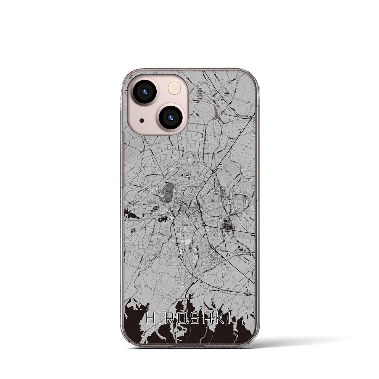 【弘前(青森県)】地図柄iPhoneケース(クリアタイプ)