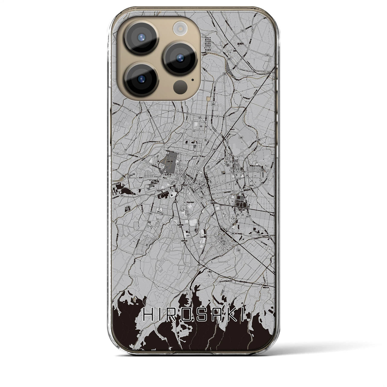 【弘前(青森県)】地図柄iPhoneケース(クリアタイプ)