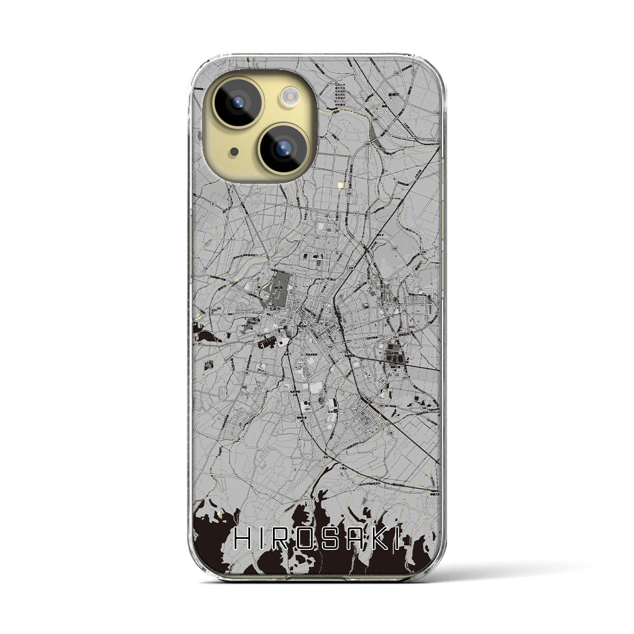 【弘前(青森県)】地図柄iPhoneケース(クリアタイプ)