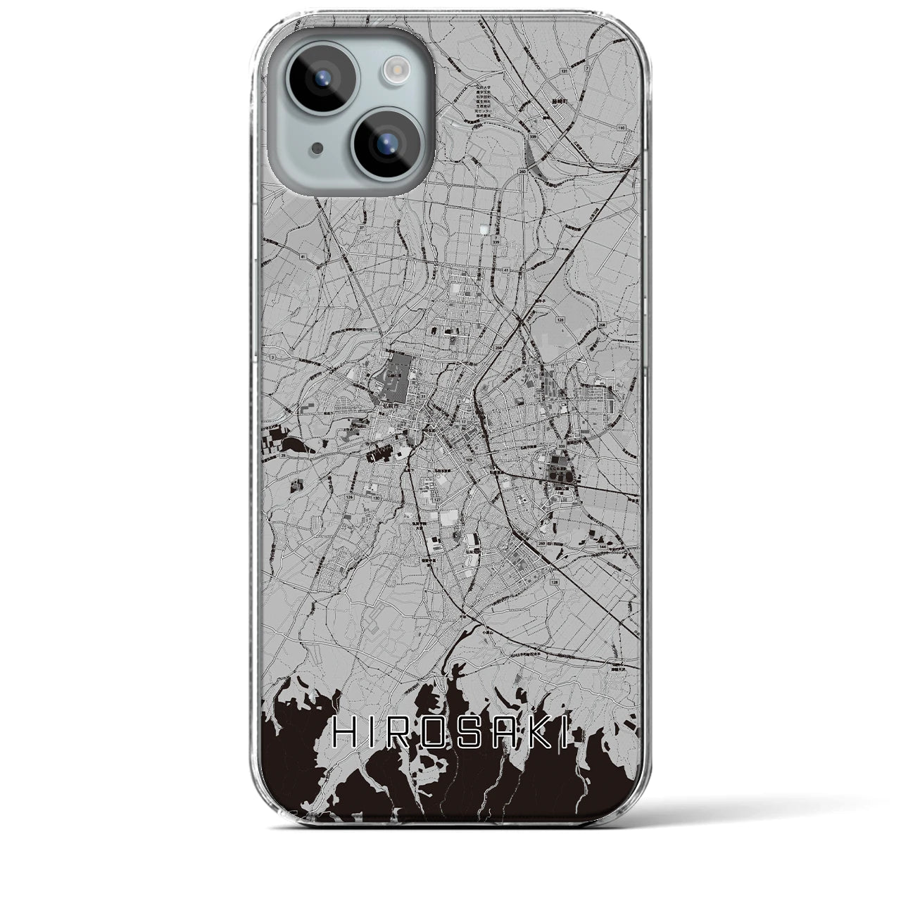 【弘前(青森県)】地図柄iPhoneケース(クリアタイプ)