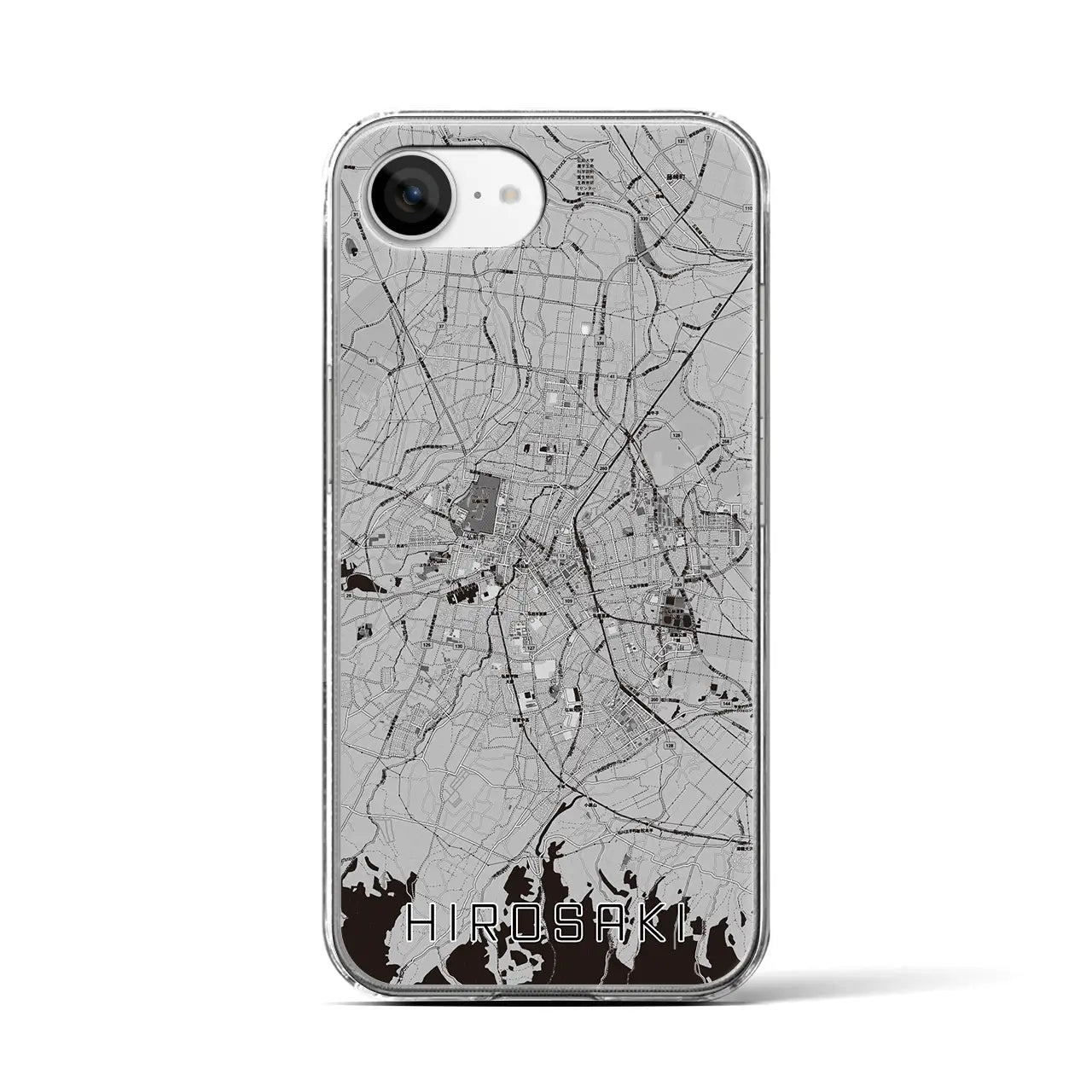 【弘前(青森県)】地図柄iPhoneケース(クリアタイプ)