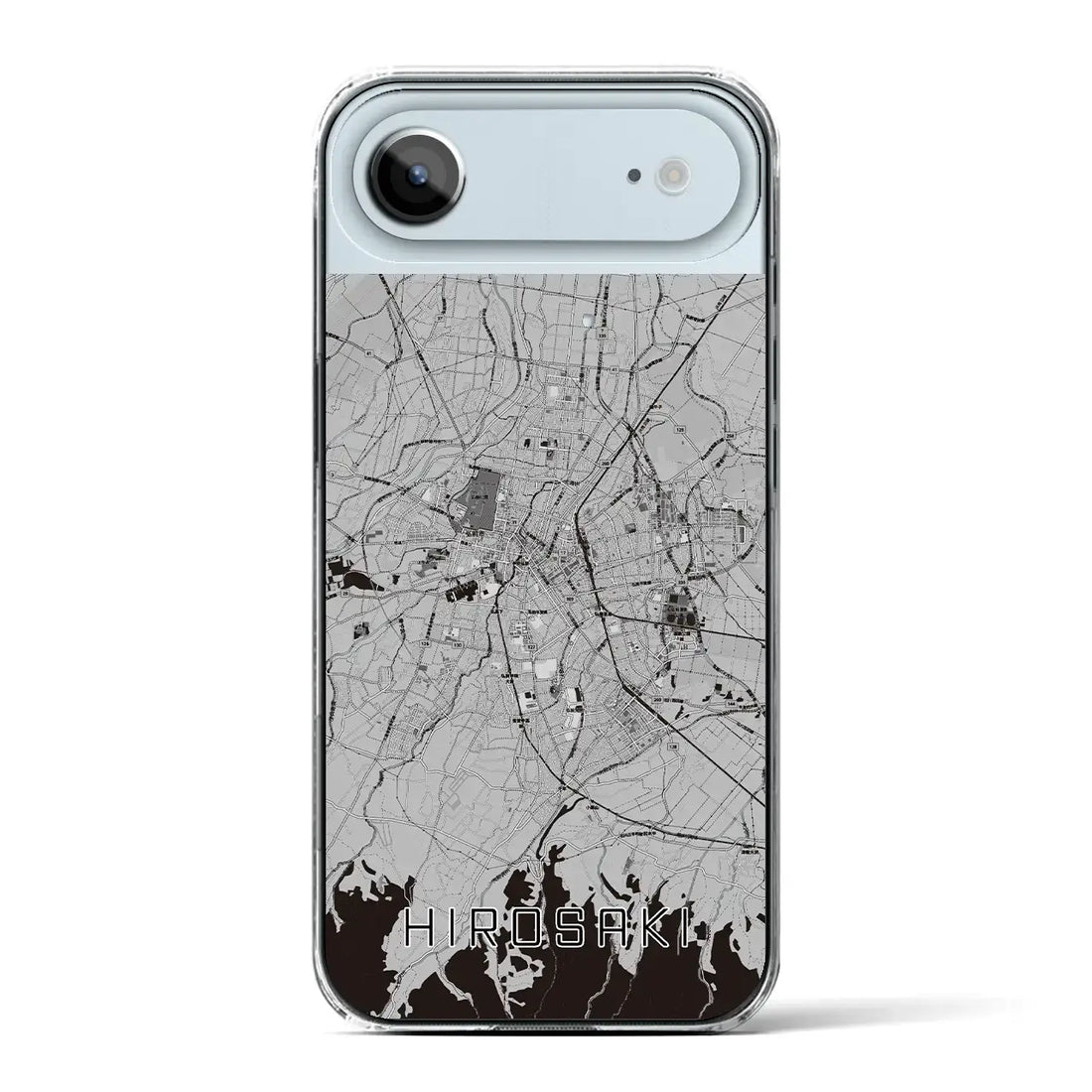 【弘前(青森県)】地図柄iPhoneケース(クリアタイプ)モノトーン・iPhone 17 Pro Max 用