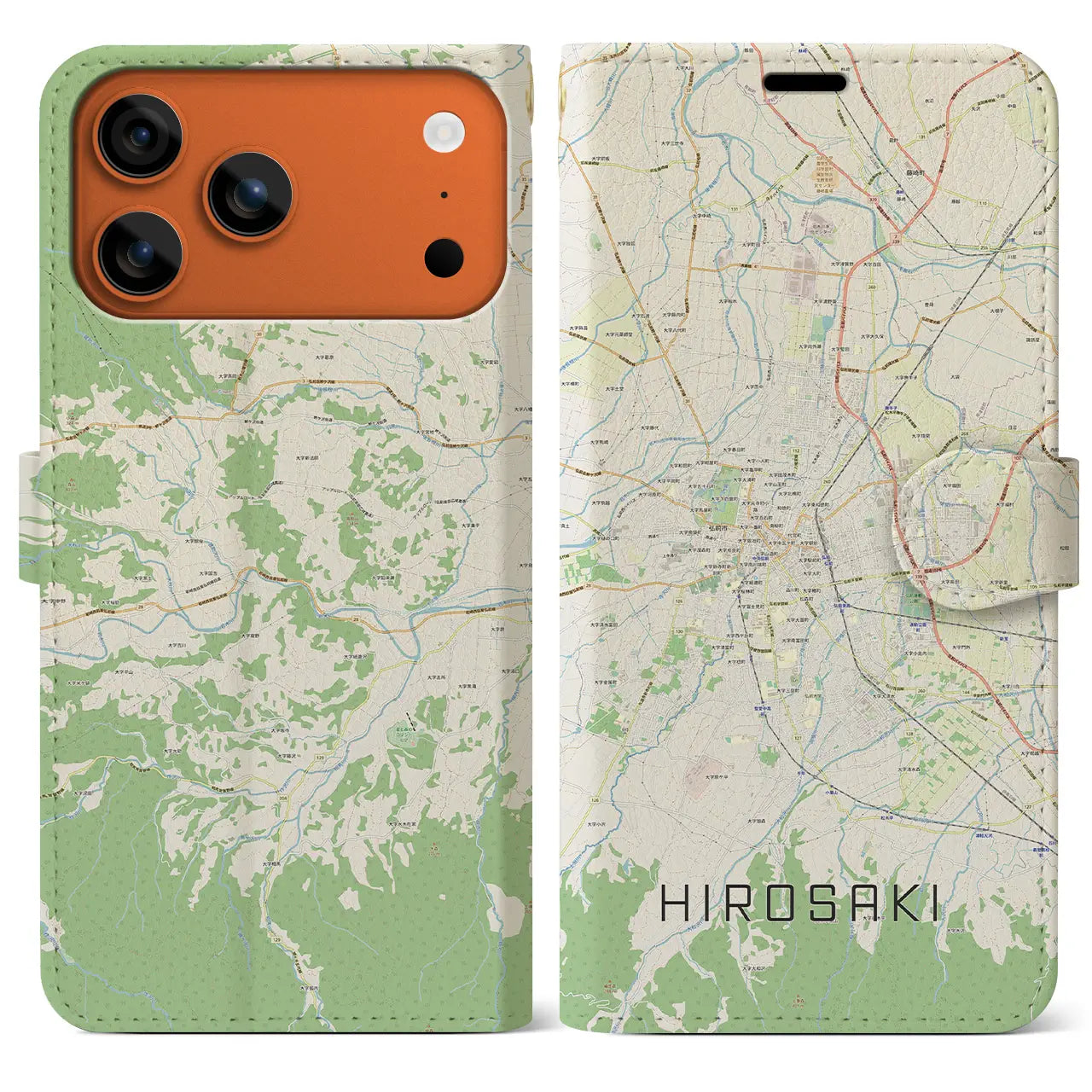 HUF 地図デザイン iPhoneケース 弘前（青森県）】地図柄iPhoneケース（手帳タイプ） – クロスフィールド