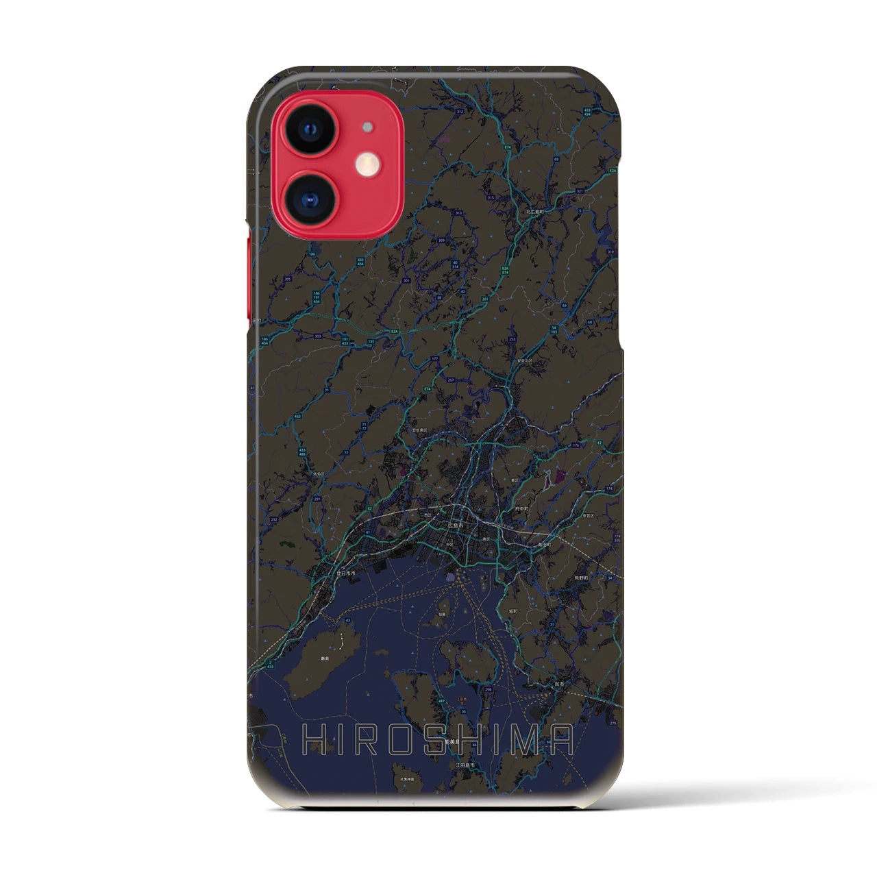 【広島2(広島県)】地図柄iPhoneケース(バックカバータイプ)