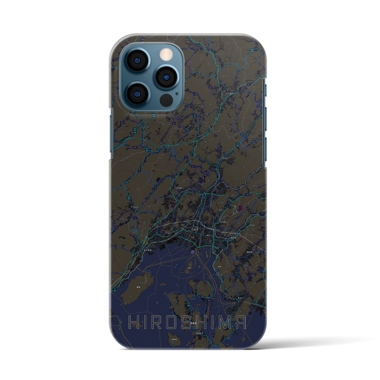 【広島2(広島県)】地図柄iPhoneケース(バックカバータイプ)