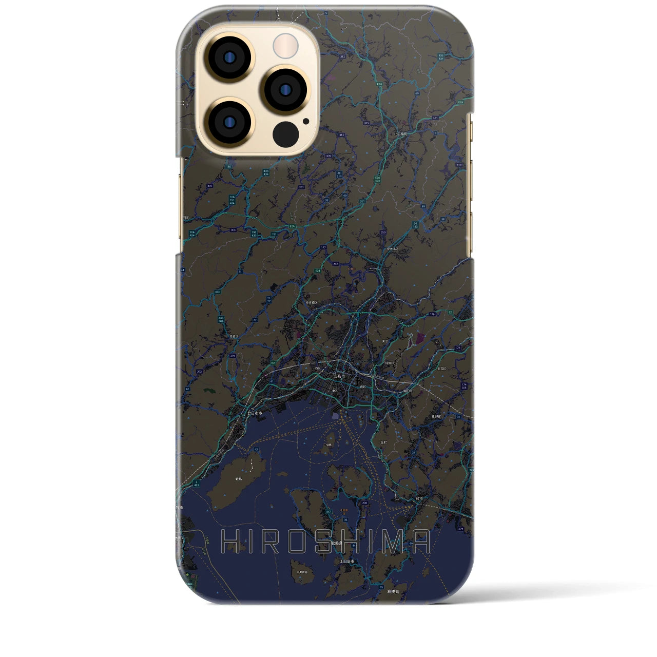 【広島2(広島県)】地図柄iPhoneケース(バックカバータイプ)