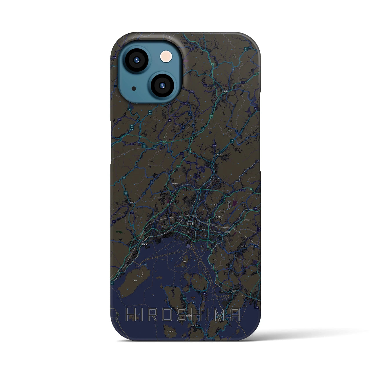 【広島2(広島県)】地図柄iPhoneケース(バックカバータイプ)