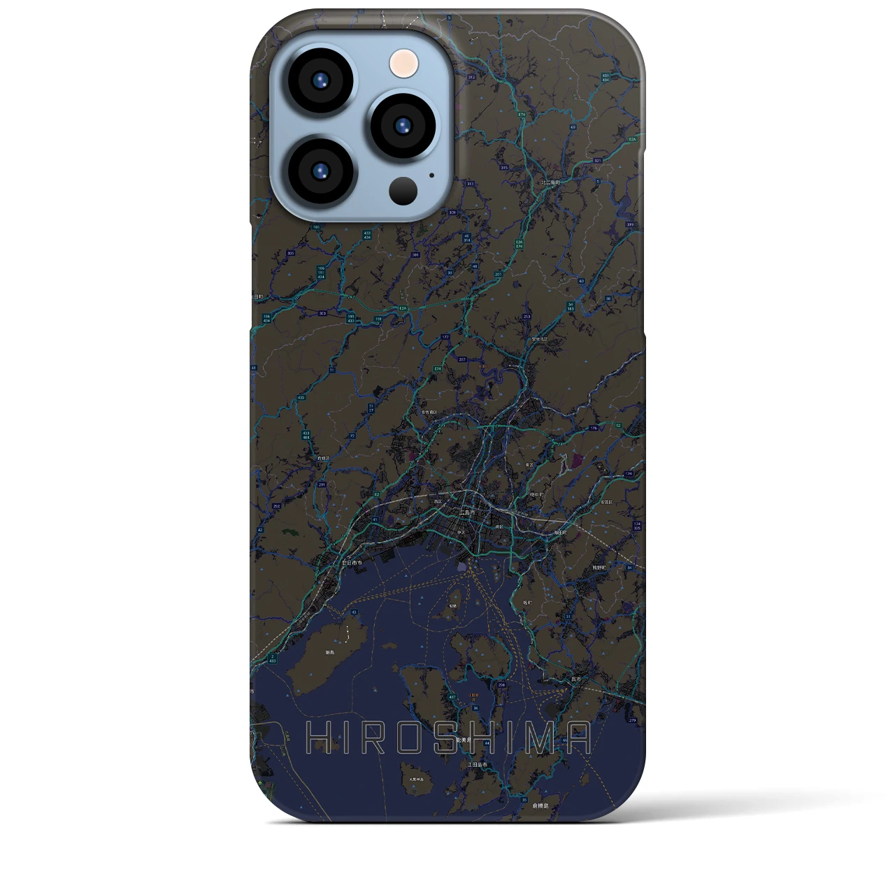 【広島2(広島県)】地図柄iPhoneケース(バックカバータイプ)
