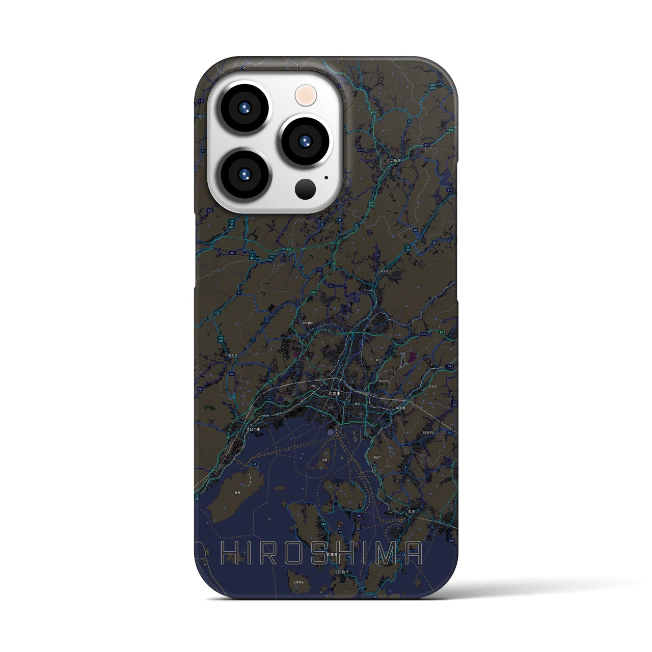 【広島2(広島県)】地図柄iPhoneケース(バックカバータイプ)