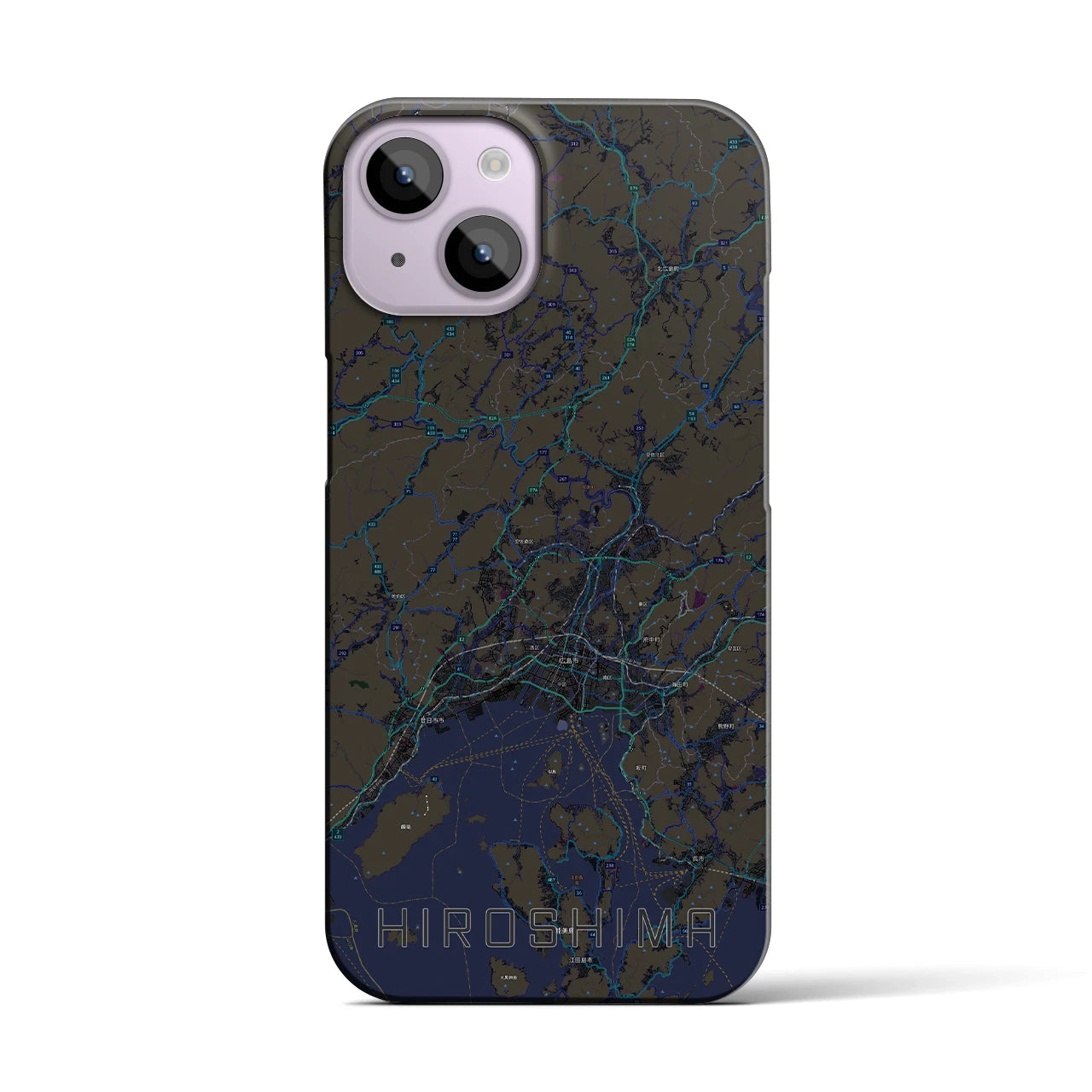 【広島2(広島県)】地図柄iPhoneケース(バックカバータイプ)