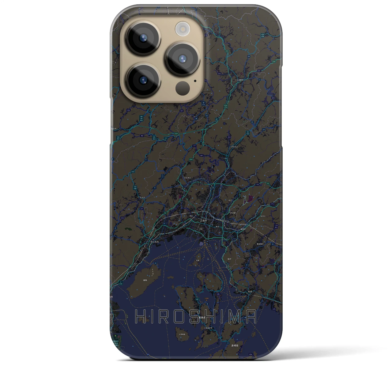 【広島2(広島県)】地図柄iPhoneケース(バックカバータイプ)