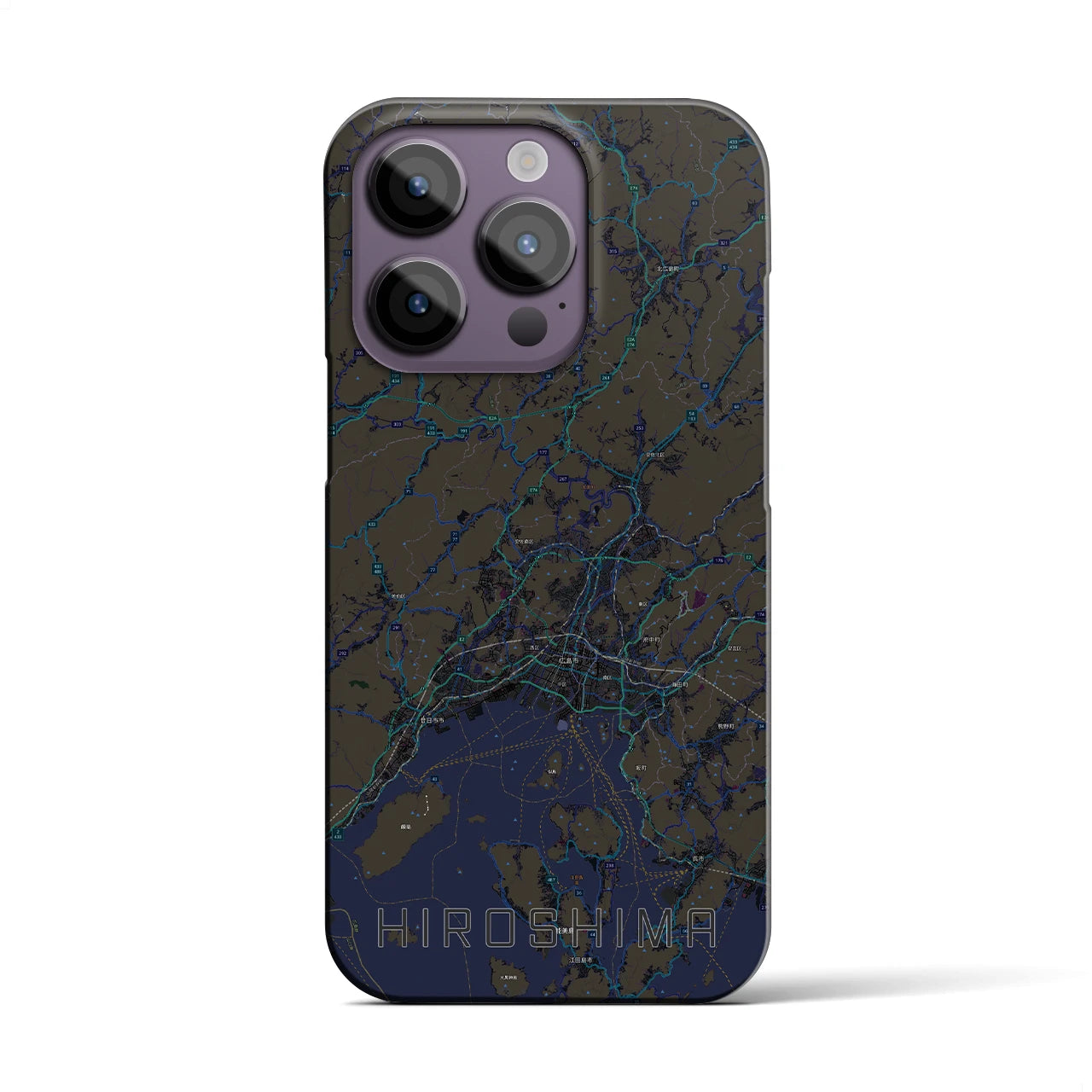 【広島2(広島県)】地図柄iPhoneケース(バックカバータイプ)