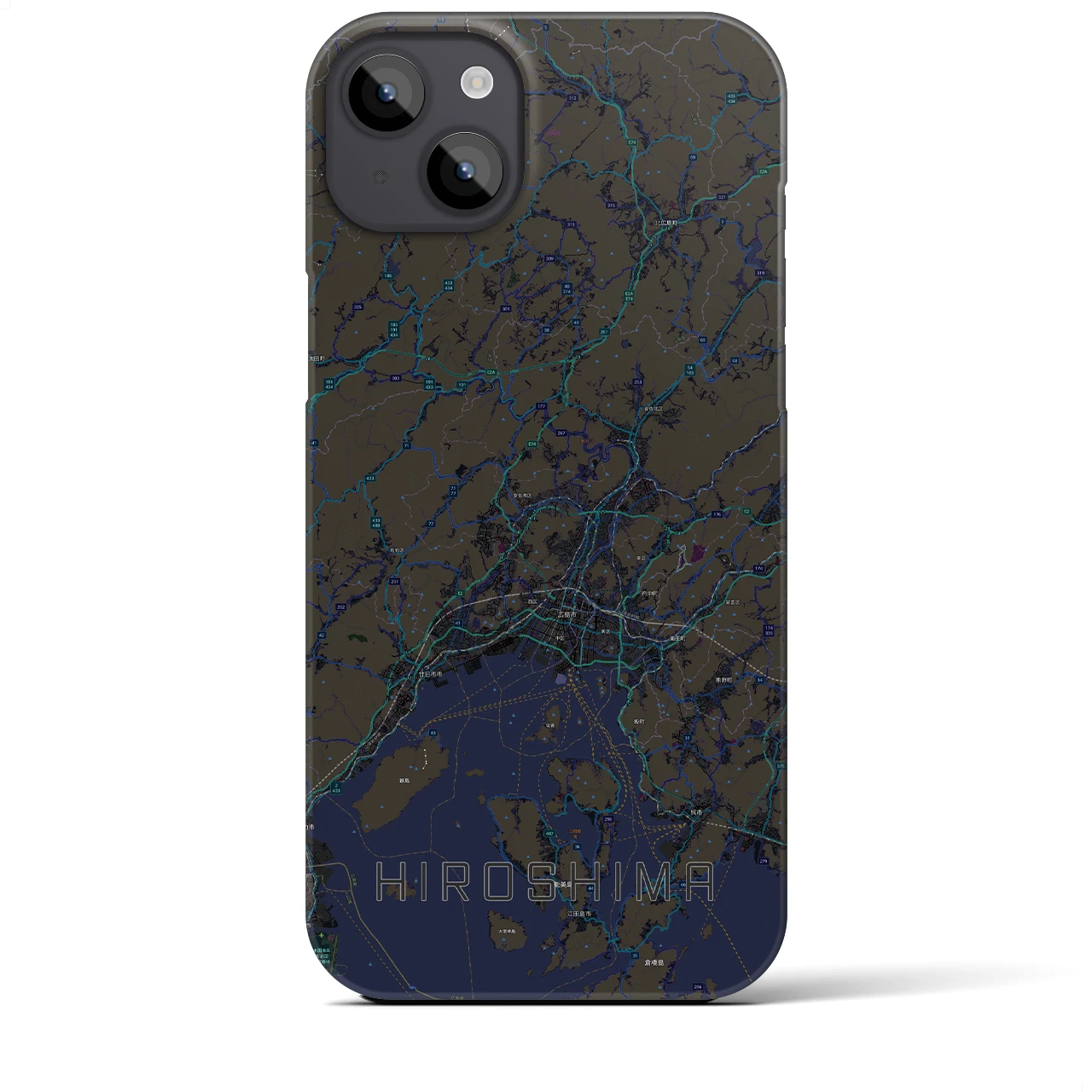 【広島2(広島県)】地図柄iPhoneケース(バックカバータイプ)