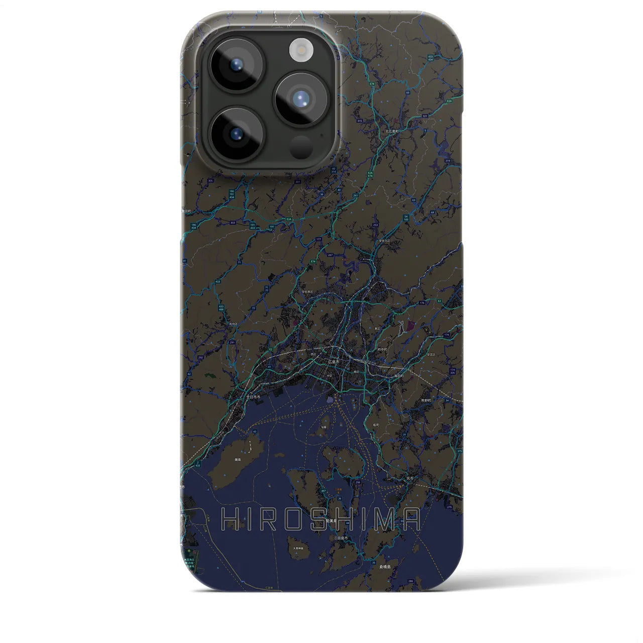 【広島2(広島県)】地図柄iPhoneケース(バックカバータイプ)