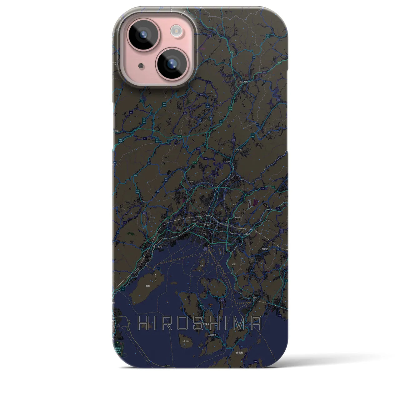 【広島2(広島県)】地図柄iPhoneケース(バックカバータイプ)