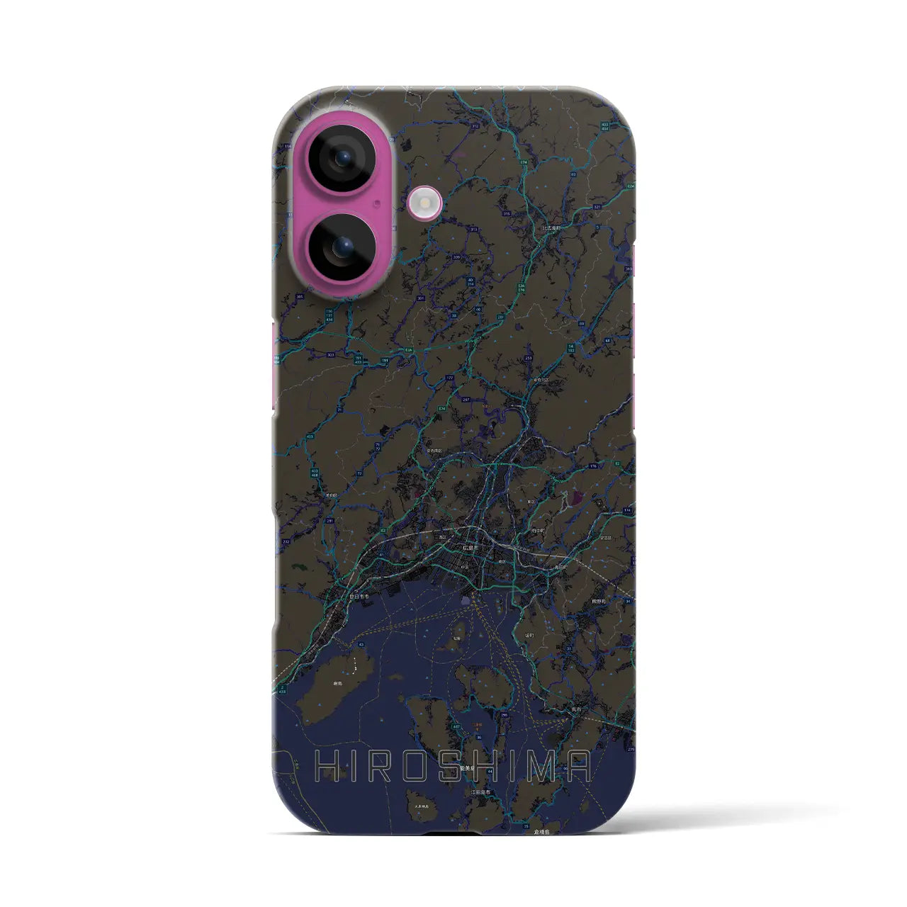 【広島2(広島県)】地図柄iPhoneケース(バックカバータイプ)