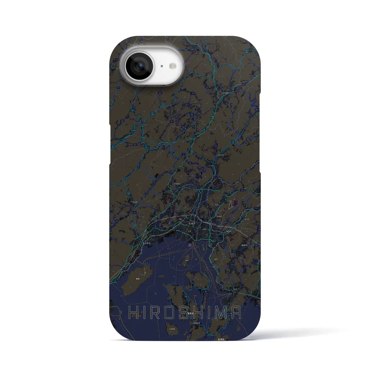 【広島2(広島県)】地図柄iPhoneケース(バックカバータイプ)