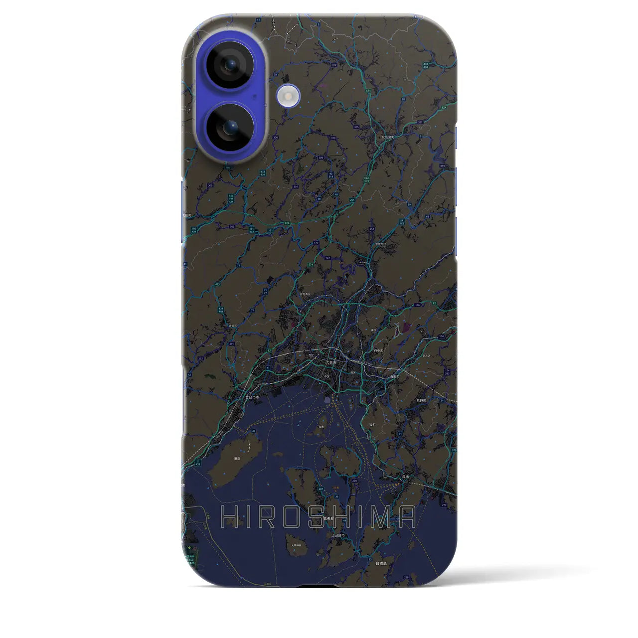 【広島2(広島県)】地図柄iPhoneケース(バックカバータイプ)