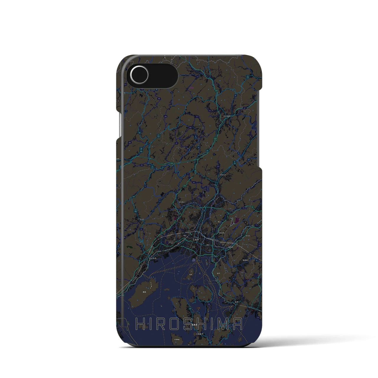 【広島2(広島県)】地図柄iPhoneケース(バックカバータイプ)