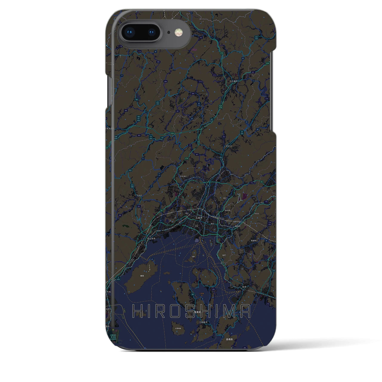 【広島2(広島県)】地図柄iPhoneケース(バックカバータイプ)