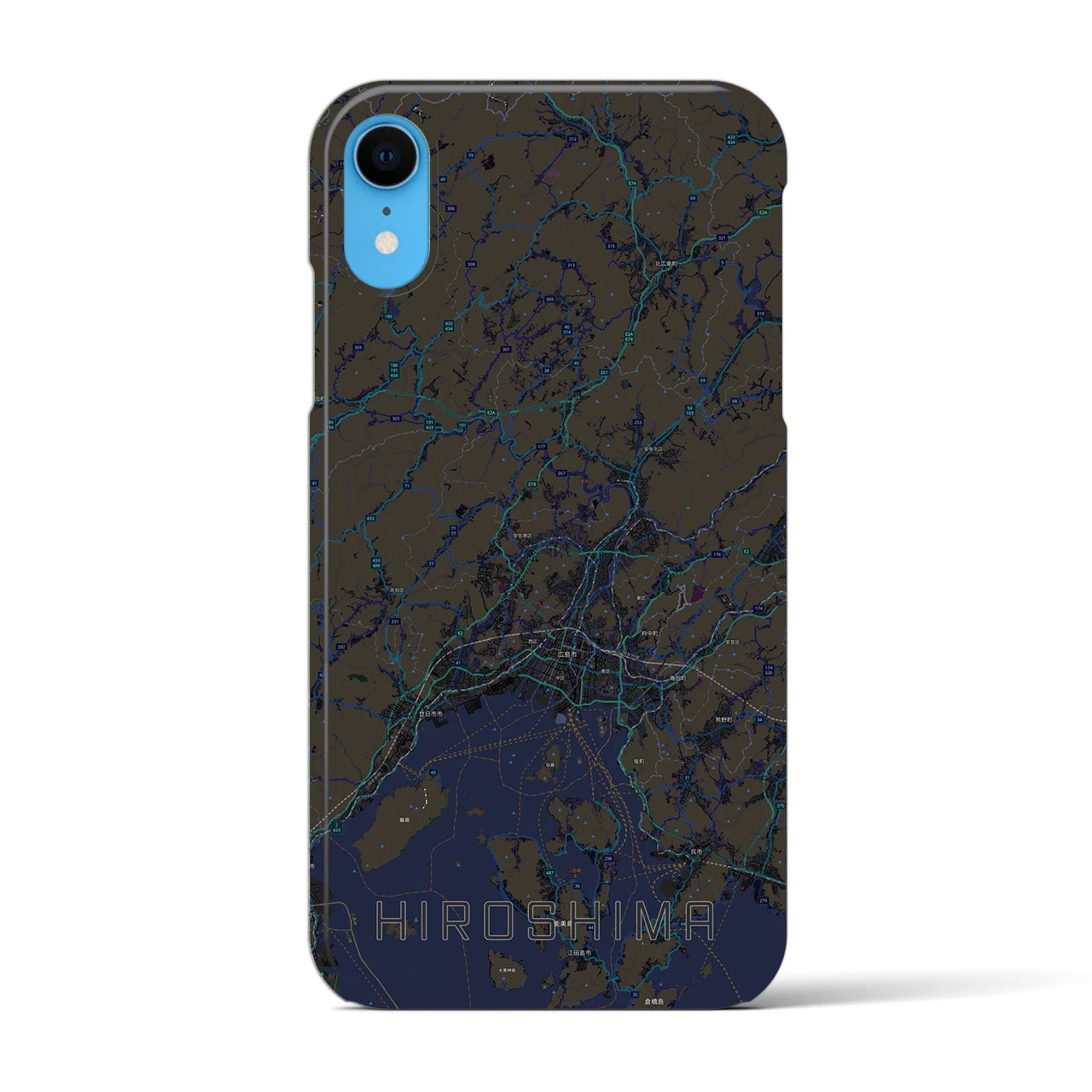 【広島2(広島県)】地図柄iPhoneケース(バックカバータイプ)