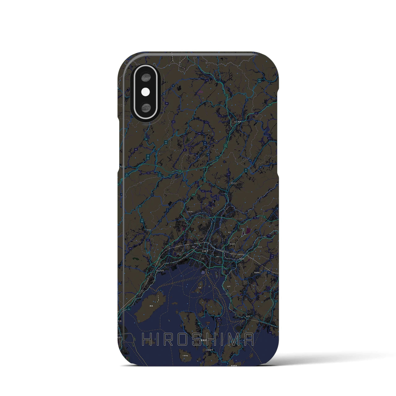 【広島2(広島県)】地図柄iPhoneケース(バックカバータイプ)