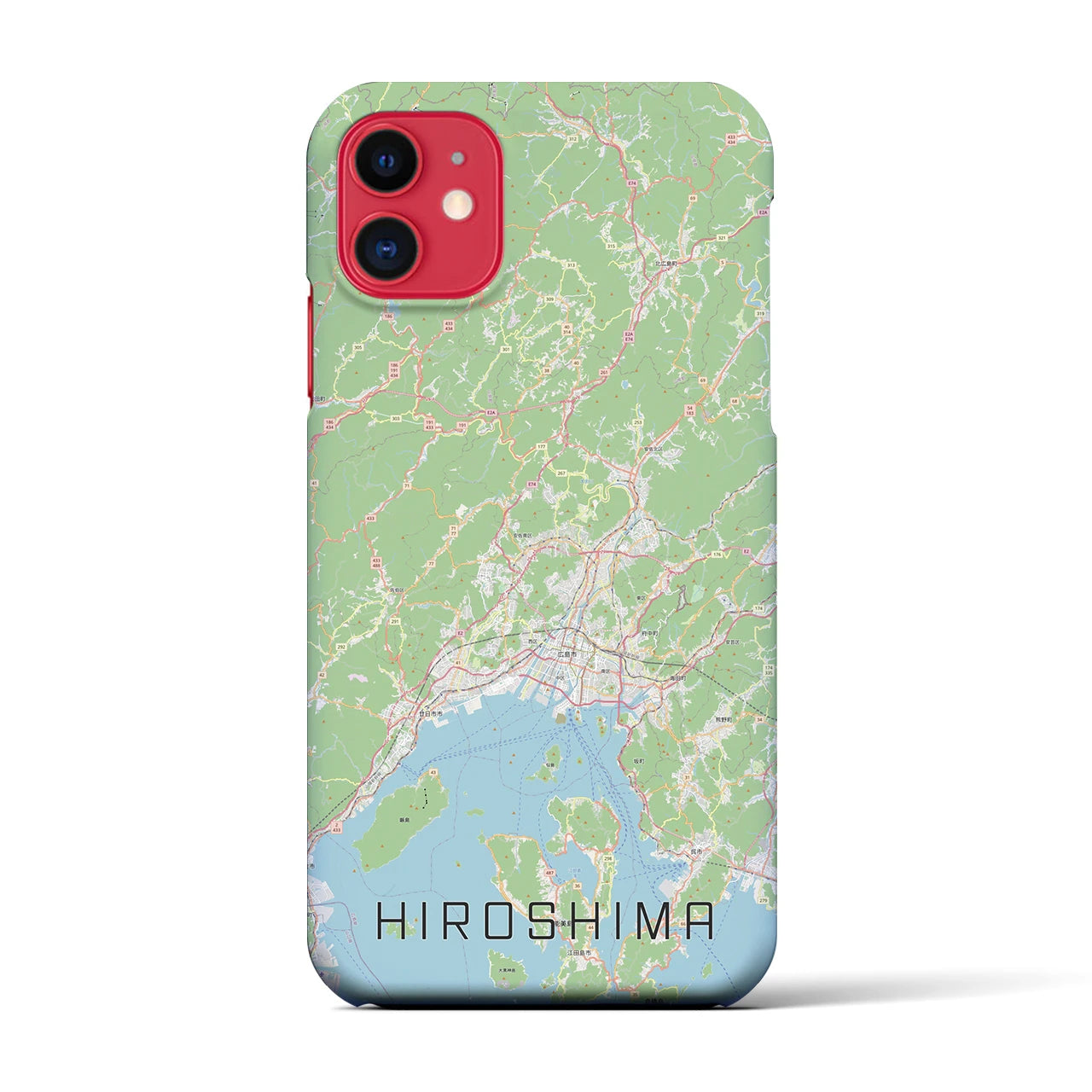 【広島2(広島県)】地図柄iPhoneケース(バックカバータイプ)